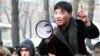 One of the speakers at the Almaty gathering, Salamat Omashev, at which an estimated 1,000 or so people turned up to demand the release of opposition figures and greater political and press freedoms.