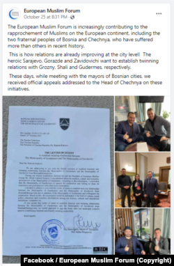 Facebook post o aktivnostima Foruma u BiH u oktobru 2021.