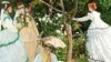 Monet’s 1866 Women in the Garden. The lady in the foreground wears a dress with soutache.