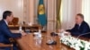 Kazakh President of Kazakhstan Nursultan Nazarbayev (right) sparked a diplomatic spat by meeting with Kyrgyz opposition presidential candidate Omurbek Babanov (left) last month. 