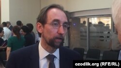 Верховный комиссар ООН по правам человека Зейд Раад аль Хусейн в Ташкенте, 10 мая 2017 года. 