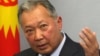 Former Kyrgyz President Kurmanbek Bakiev holds a press conference in Minsk in June 2010.