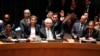 Представитель России Виталий Чуркин голосует в ООН против создания Международного трибунала по сбитому Боингу. Нью-Йорк. США