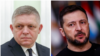 Комбинирана фотографија од словачкиот премиер Роберт Фицо и украинскиот претседател Володимир Зеленски.