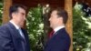 Эмомалӣ Раҳмон, раисиҷумҳури Тоҷикистон ва Дмитрий Медведев, раисиҷумҳури Русия дар шаҳри Душанбе, 2 сентябри соли 2011