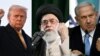 Američki predsjednik Donald Trump (lijevo), iranski vrhovni vođa ajatolah Ali Khamenei (u sredini) i izraelski premijer Benjamin Netanyahu (fotografija u kompozitnom fajlu)